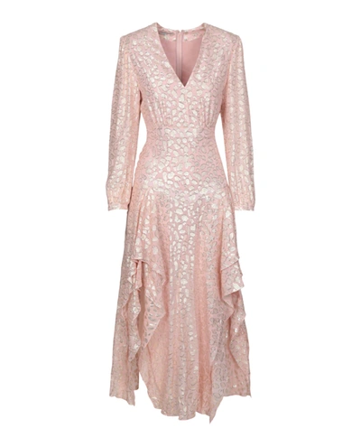 Shop Stella Mccartney Animal-print Asymmetrical Dress In Pink