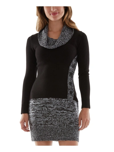 Shop Bcx Womens Knit Marled Sweaterdress In Black