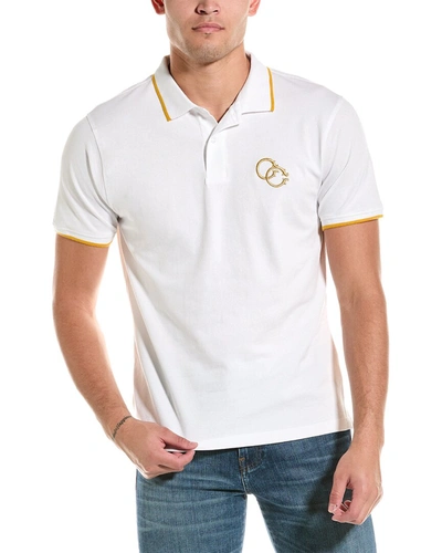 Shop Cavalli Class Logo Polo Shirt In White
