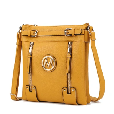 Shop Mkf Collection By Mia K Lilian Vegan Leather Crossbody Handbag In Yellow