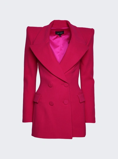 Shop Sergio Hudson Double Breasted Strong Blazer Jacket In Pink