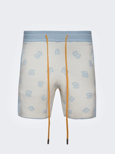 Shop Rhude Banco Knit Shorts In Beige