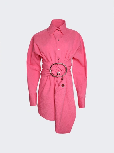 Shop Marques' Almeida Large Buckle Shirt In Pink