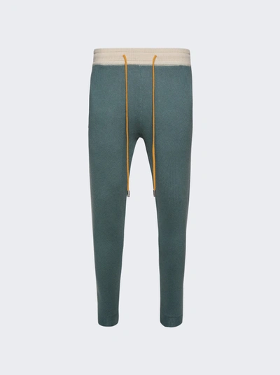 Shop Rhude Knit Track Pants In Green