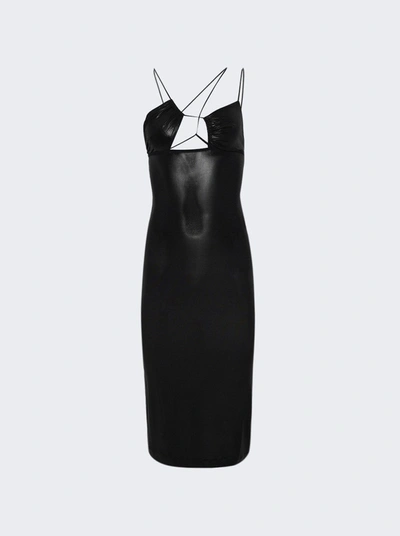 Shop Nensi Dojaka Asymmetric Bra Midi Dress In Black