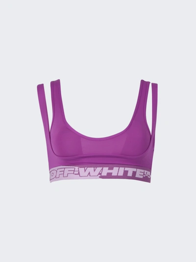 Shop Off-white Logo Band Double Layer Bra In Pink