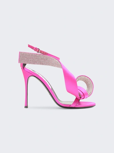 Shop Sergio Rossi X Area Sculptured Crystal Sandal In Pink