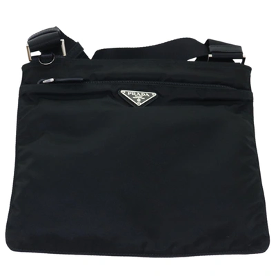 Shop Prada Tessuto Synthetic Shoulder Bag () In Black