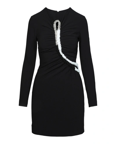 Shop Stella Mccartney Leah Embellished Cutout Mini Dress In Black