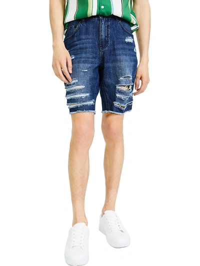 Shop Inc Mens Denim Regular Fit Denim Shorts In Blue