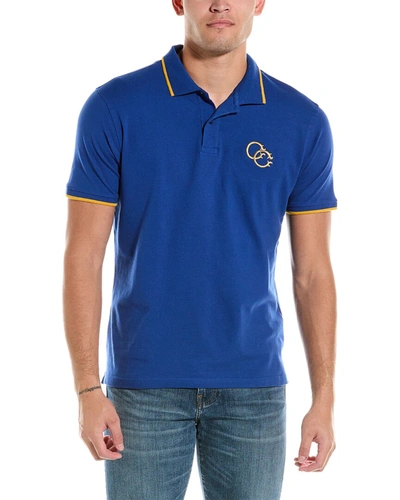 Shop Cavalli Class Logo Polo Shirt In Blue