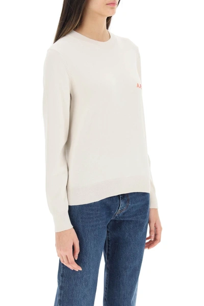Shop Apc A.p.c. Pullover With Embroidered Logo In White