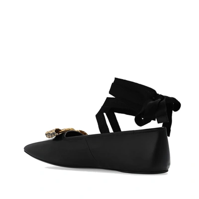 Gucci Logo-plaque Leather Ballerina Shoes