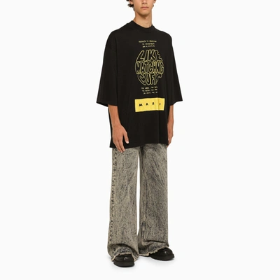 Shop Marni Black Oversize Crew Neck T Shirt