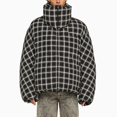 Shop Marni Black/white Check Oversize Down Jacket