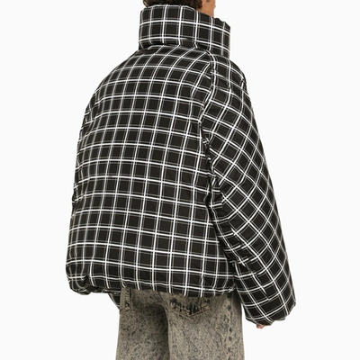 Shop Marni Black/white Check Oversize Down Jacket