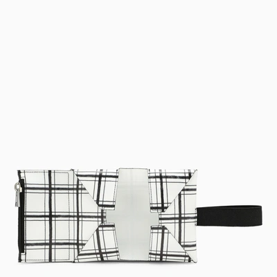 Shop Marni Tri Fold Wallet Black/white Check