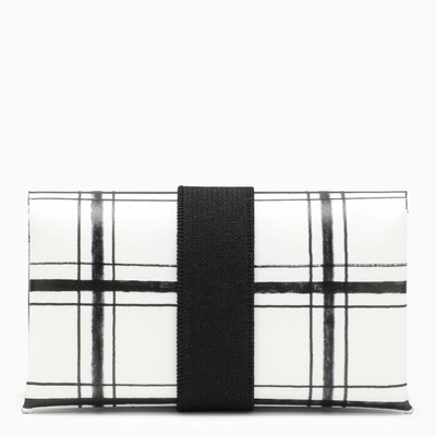 Shop Marni Tri Fold Wallet Black/white Check