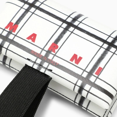 Shop Marni Tri Fold Wallet Black/white Check
