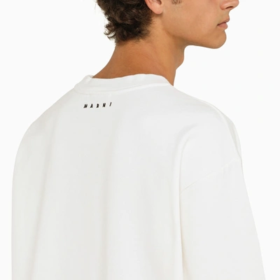 Shop Marni White Crewneck Sweatshirt With Print