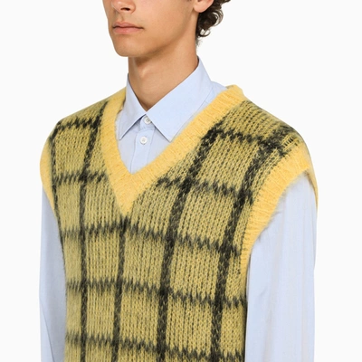 Shop Marni Yellow/black Knitted Waistcoat