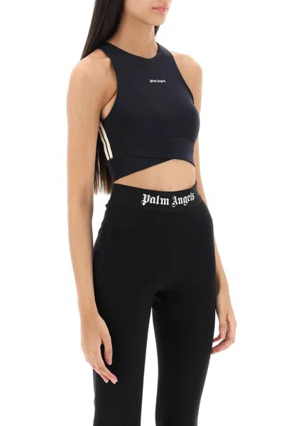 Shop Palm Angels Cropped Top With Side Bands