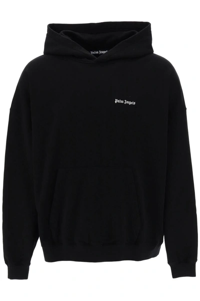 Shop Palm Angels Hoodie With Logo Embroidery