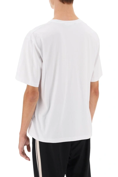 Shop Palm Angels Jersey T Shirt With Logo Embroidery