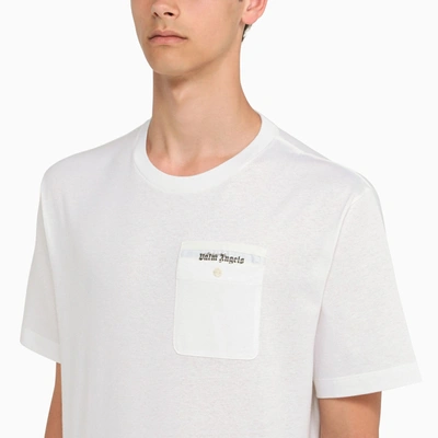 Shop Palm Angels White Tailored Crew Neck T Shirt