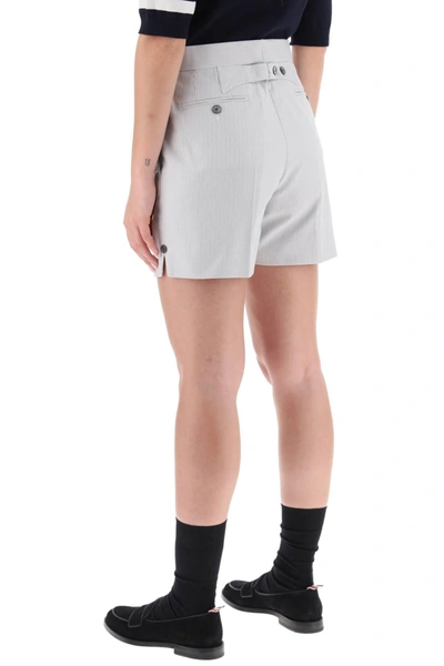 Shop Thom Browne Shorts With Pincord Motif