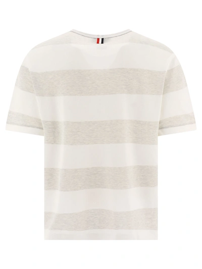 Shop Thom Browne Striped Piqué T Shirt