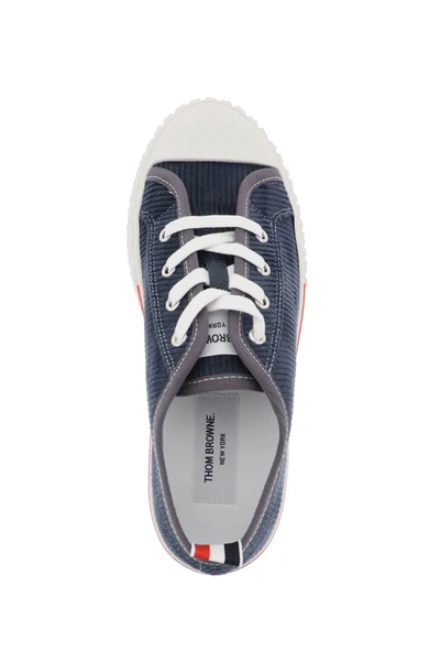 Shop Thom Browne Tartan Sole Low Top Sneakers