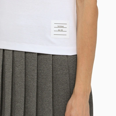 Shop Thom Browne White Crew Neck T Shirt With Patch