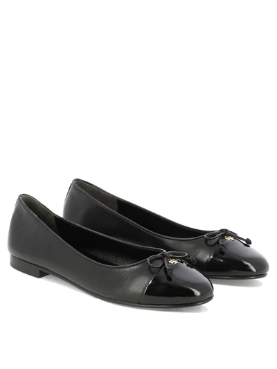 Tory Burch Cap Toe Ballerinas In Black