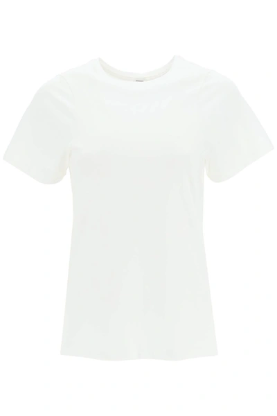 Shop Totême Toteme Monogram Embroidered Curved T Shirt