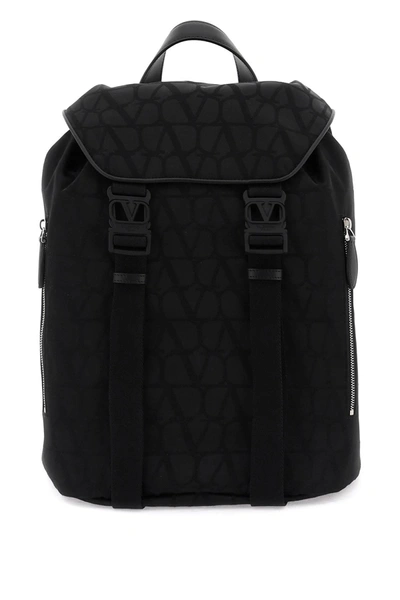 Shop Valentino Garavani Black Iconographe Backpack