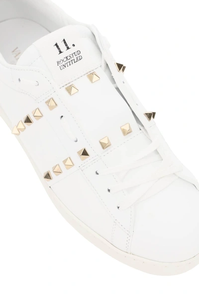 Shop Valentino Garavani Open Rockstud Untitled Sneaker