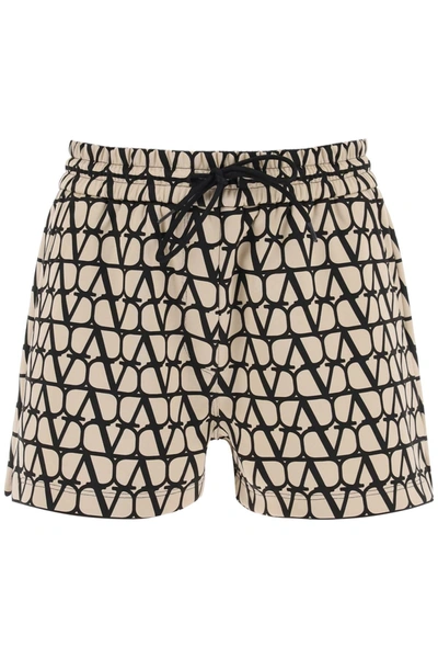 Shop Valentino Garavani Toile Iconographe Jersey Shorts