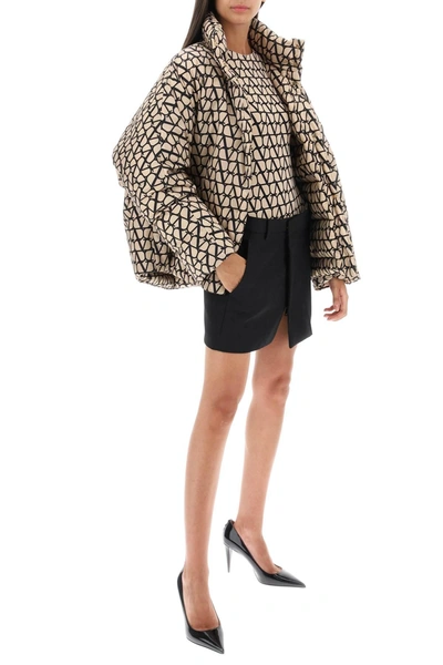 Shop Valentino Garavani Toile Iconographe Oversized Puffer Jacket