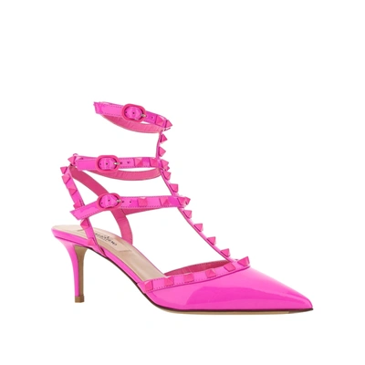 Valentino Rockstud Caged 65 Patent Ankle Strap Pump