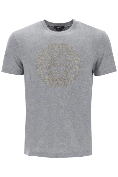 Shop Versace Rhinestones Medusa T Shirt