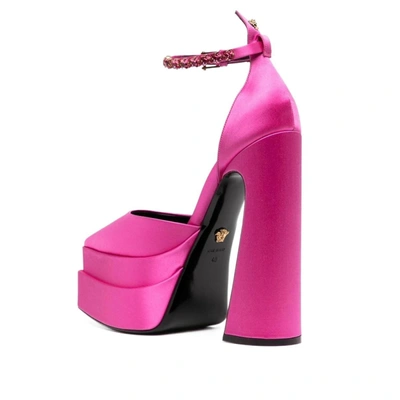 Versace Pink Aevitas Platform Heels In Multi