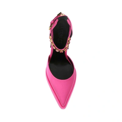 Versace Pink Aevitas Platform Heels In Multi