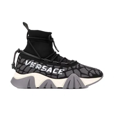 Shop Versace Squalo Drawstring Sneakers