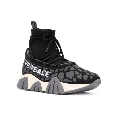 Shop Versace Squalo Drawstring Sneakers