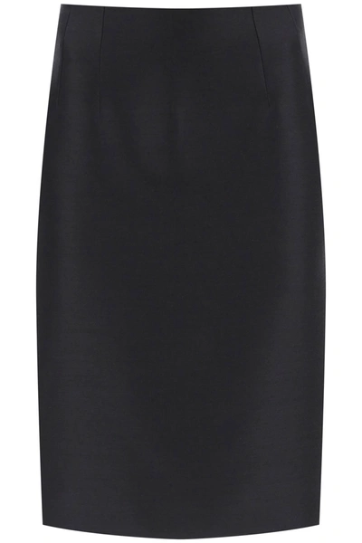 Shop Versace Wool Silk Pencil Skirt