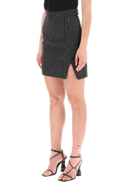 Shop Vivienne Westwood 'rita' Wrap Mini Skirt With Pinstriped Motif