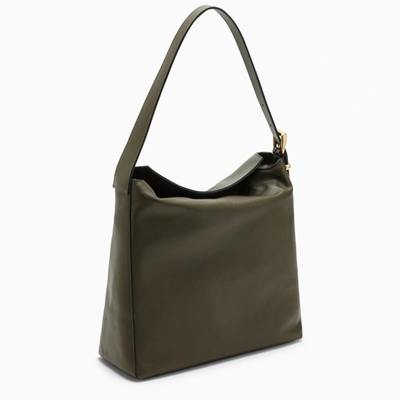 Shop Wandler Green Camouflage Leather Shoulder Bag