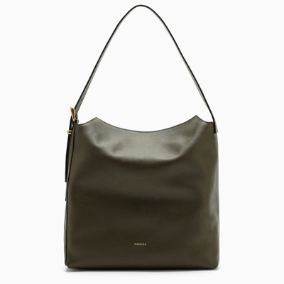 Shop Wandler Green Camouflage Leather Shoulder Bag