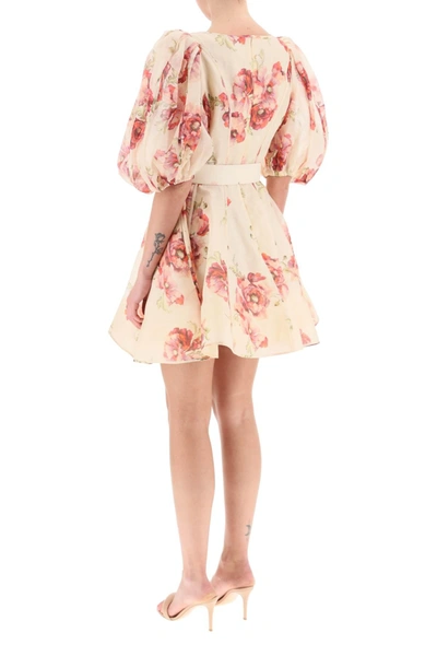 Shop Zimmermann 'high Tide' Linen Silk Short Dress